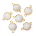 11mm Vermeil Bezel Rainbow Moonstone Faceted Coin 1 Connector