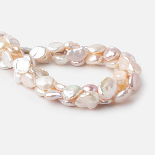 11x10-15x11mm Tri Color Keshi Freshwater Pearls 16 inch 28 beads AA