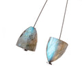 11x10mm Labradorite Faceted Cone Focal Set of 2 Beads 1mm hole