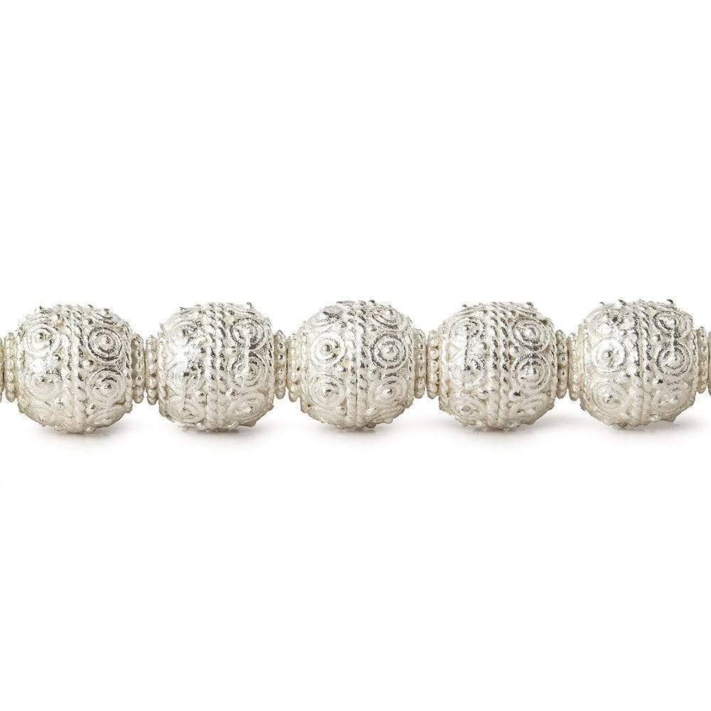 11x10mm Sterling Silver Plated Copper Bead Moroccan Dot 8 inch 18 pcs