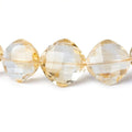 11x11-15x15mm Citrine Faceted Pillow Beads 14.5 inch 28 pieces AA grade