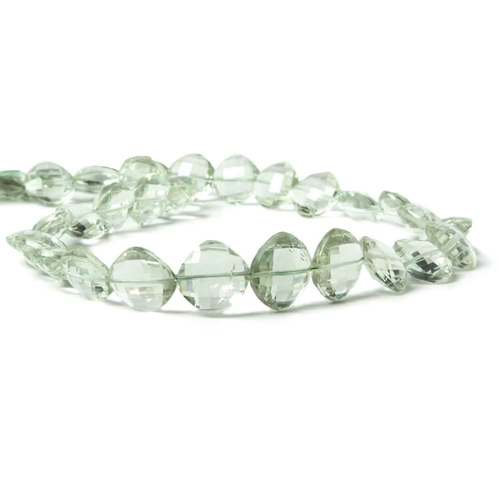 11-16mm Prasiolite checkerboard faceted pillows 16 inch 33 Beads AAA