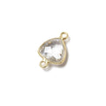 11x11mm Vermeil Bezeled Crystal Quartz trillion Connector 1 piece