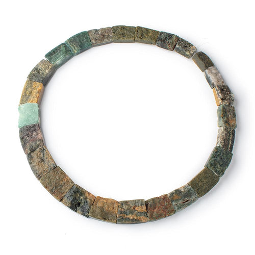 Natural Crystal & Polished Ocean Jasper Fancy Shape Collar 25 Beads