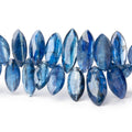 11x5-17x8mm Kyanite Faceted Marquise Beads 7.5 inch 58 pieces AA