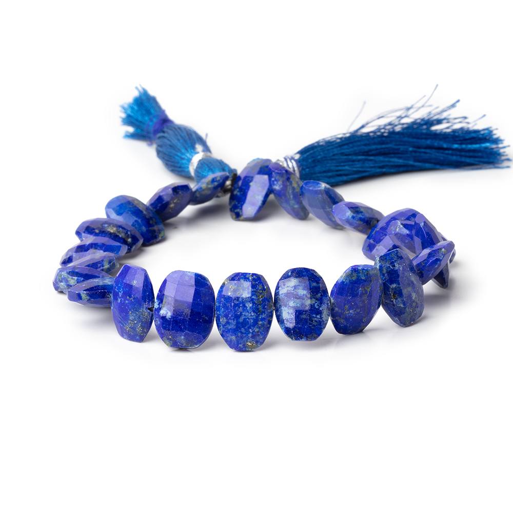 11x7-12x10mm Lapis Lazuli Faceted Pillow Beads 8 inch 22 pieces