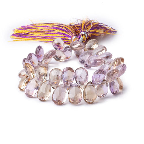 11x7-14x9mm Ametrine Faceted Pear Beads 8 inch 43 pieces AA