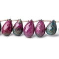 11x7-14x9mm Ruby in Kyanite Faceted Tear Drop Beads 8 inch 24 pieces