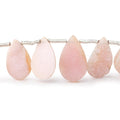 11x7-16x10mm Blush Rose Drusy Pear Beads 8 inches 17 pieces