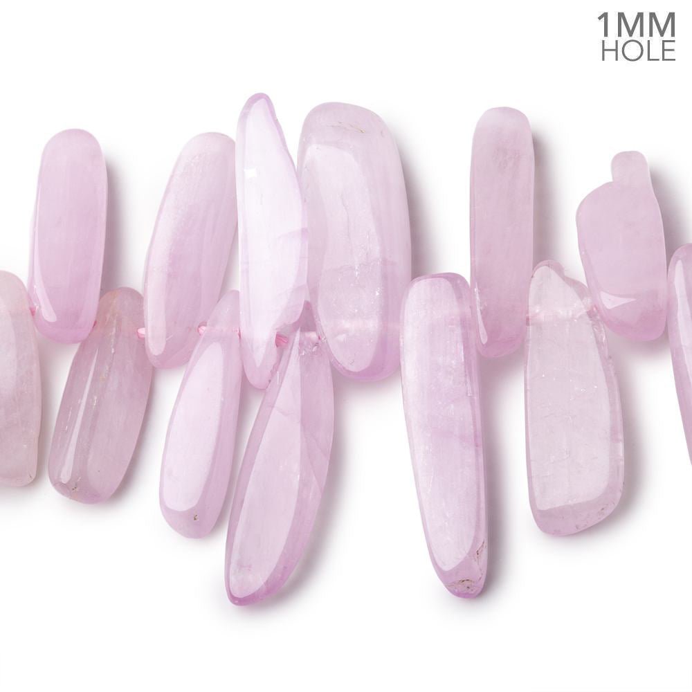 11x7-26x6mm Kunzite Top Drilled Plain Nuggets 16 inch 76 Beads 1mm Hole