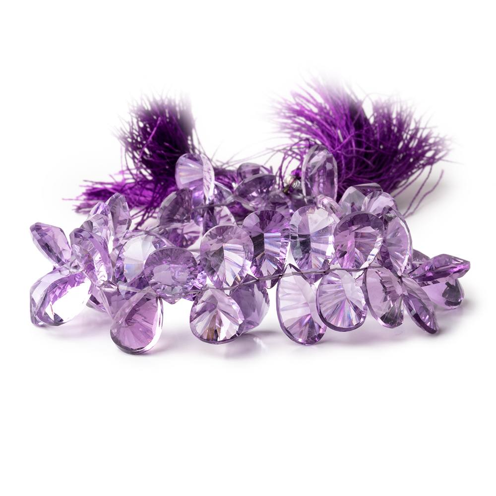 11x8-13x9mm Amethyst Pavilion Faceted Pear Beads 8 inch 54 pieces AAA