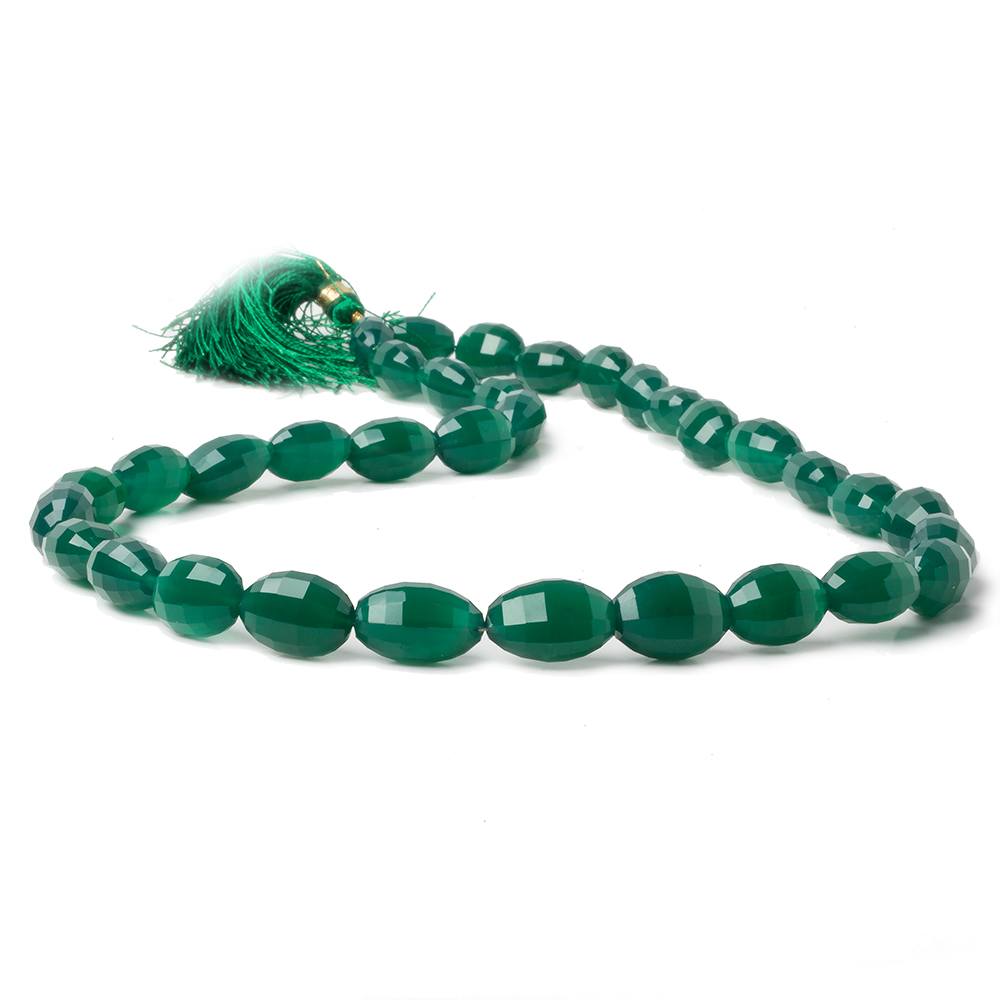 11x8-14x8mm Green Onyx checkerboard faceted ovals 16 inch 34 beads