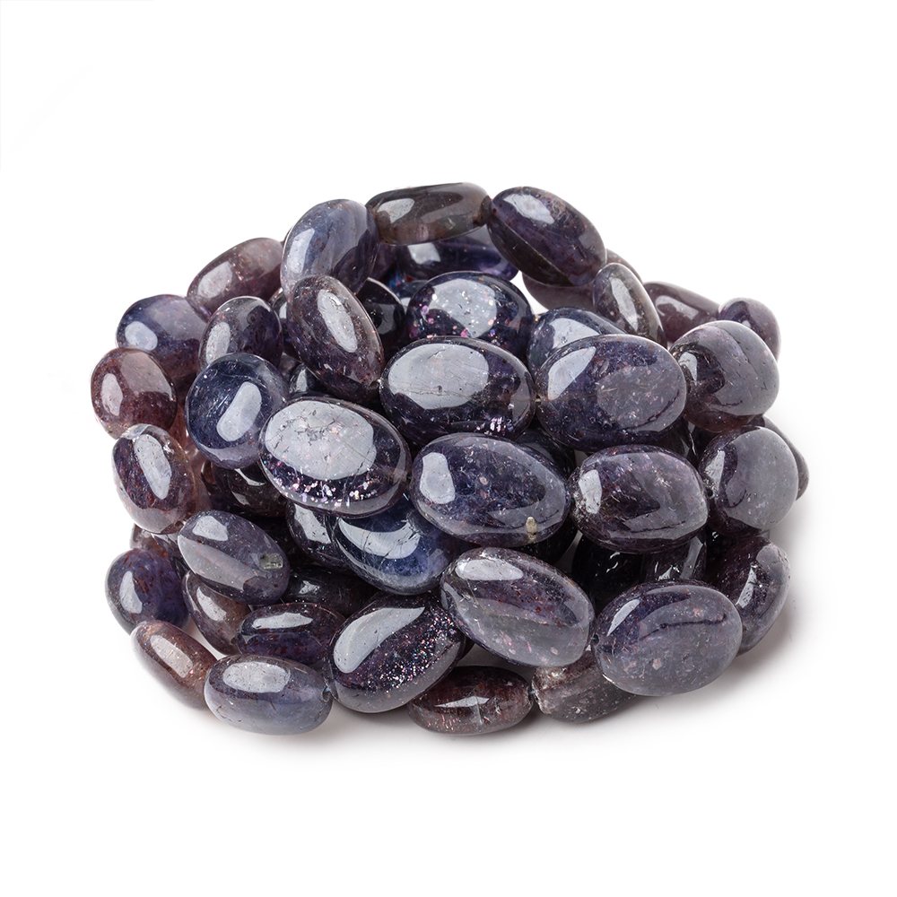 10x8-14x12mm Bloodshot Iolite-Sunstone Plain Oval Beads 16 inch 32 pieces