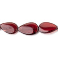 11x8-14x10mm Garnet Plain Pear Beads 15 inch 32 pieces