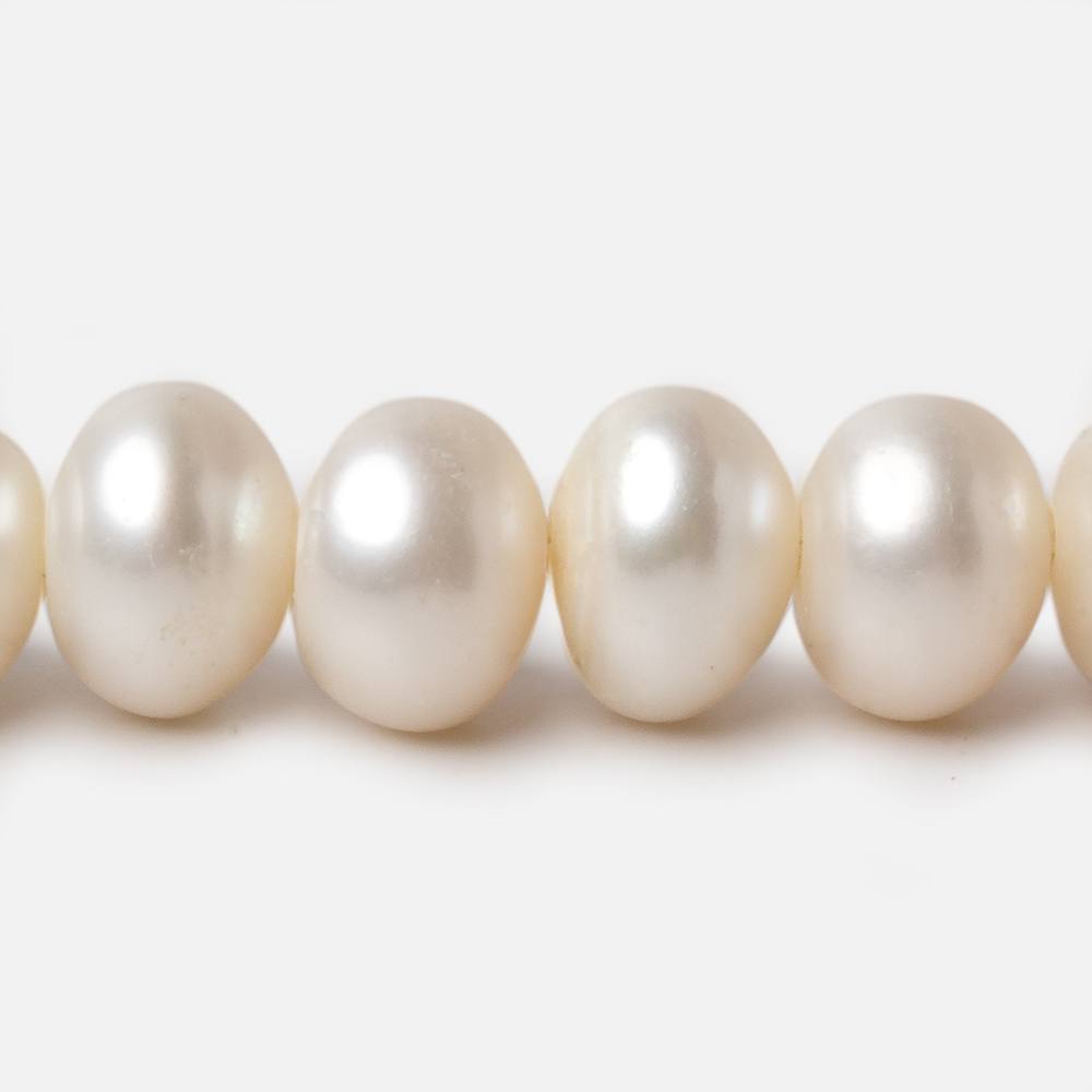 11x9-12.5x9mm Off White Button Large Hole pearls 8 inch 23 pieces AA