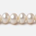 11x9-12.5x9mm Off White Button Large Hole pearls 8 inch 23 pieces AA