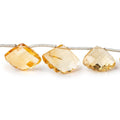 11x9-15x13mm Citrine Faceted Fan Beads 8 inch 15 pieces