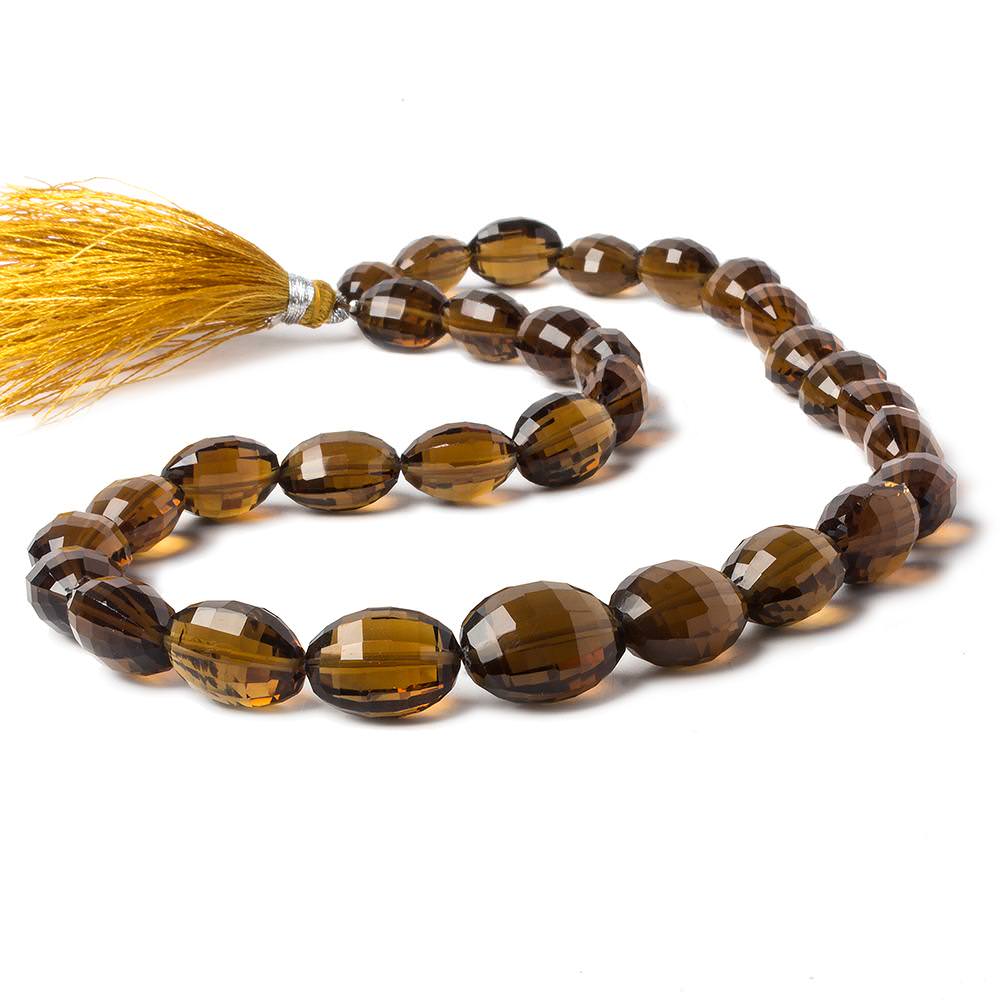 11x9-17x14mm Whiskey Quartz straight drill faceted ovals 16 inch 31 beads AA