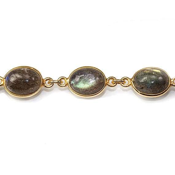 11x9mm Labradorite Vermeil Bezel Chain - LOT of 2 Feet