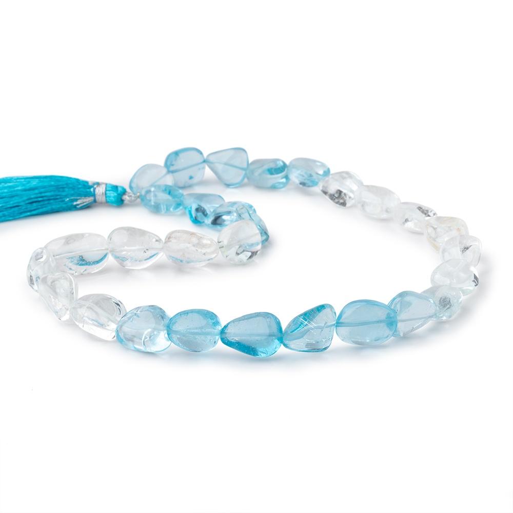 11x9x9-18x11x7mm Natural & Swiss Blue Topaz Plain Nugget Beads 16 inch 29 pcs