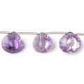 12-13mm Pink Amethyst Double Concave Faceted Hearts 4 inch 6 Beads AAA