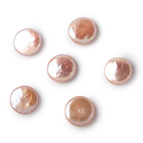 12-13mm Rose Peach Coin Freshwater Pearl Focal 1 piece