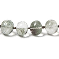 12-14mm Moss Quartz faceted rondelle beads 8 inch 17 pieces
