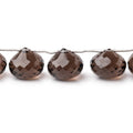 12-14mm Smoky Quartz Faceted Candy Kiss Beads 6.5 inch 13 pieces