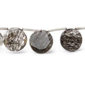12-15mm Black Tourmalinated Quartz Faceted Coin Beads 6.5 inch 10 pieces