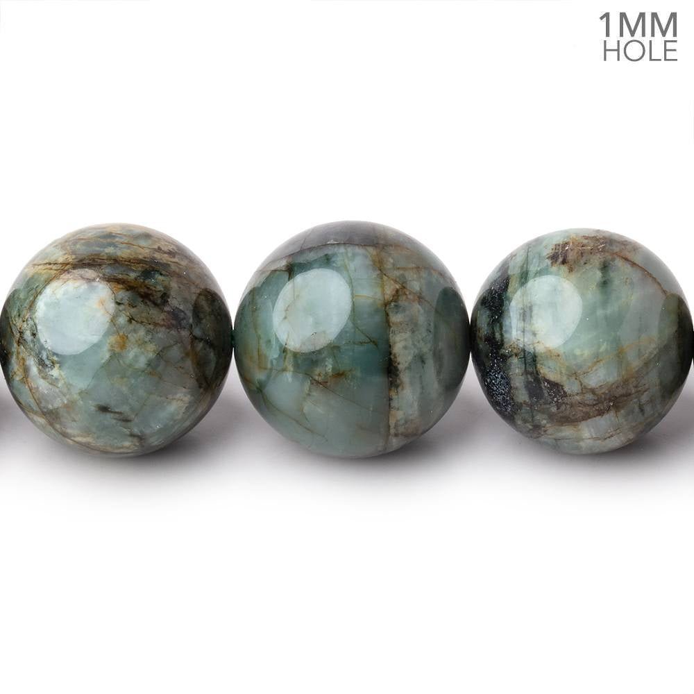 12-17mm Emerald Plain Round Beads 20 inch 39 pieces 1mm hole