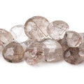 12-21mm Smoky Rutilated Quartz Faceted Heart Beads 9 inch 46 pieces AA