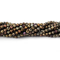 3mm Metallic Bronze Black Spinel Micro faceted rounds 13 inch 128 beads