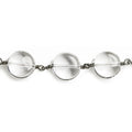 12mm Crystal Quartz plain coin Black Gold Chain by the foot 16 pieces