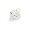 12mm Sterling Silver Miligrain Circle Magnetic Clasp 1 piece