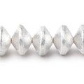 12mm Sterling Silver Plated Copper Brushed Disc Beads 8 inch 23 pieces