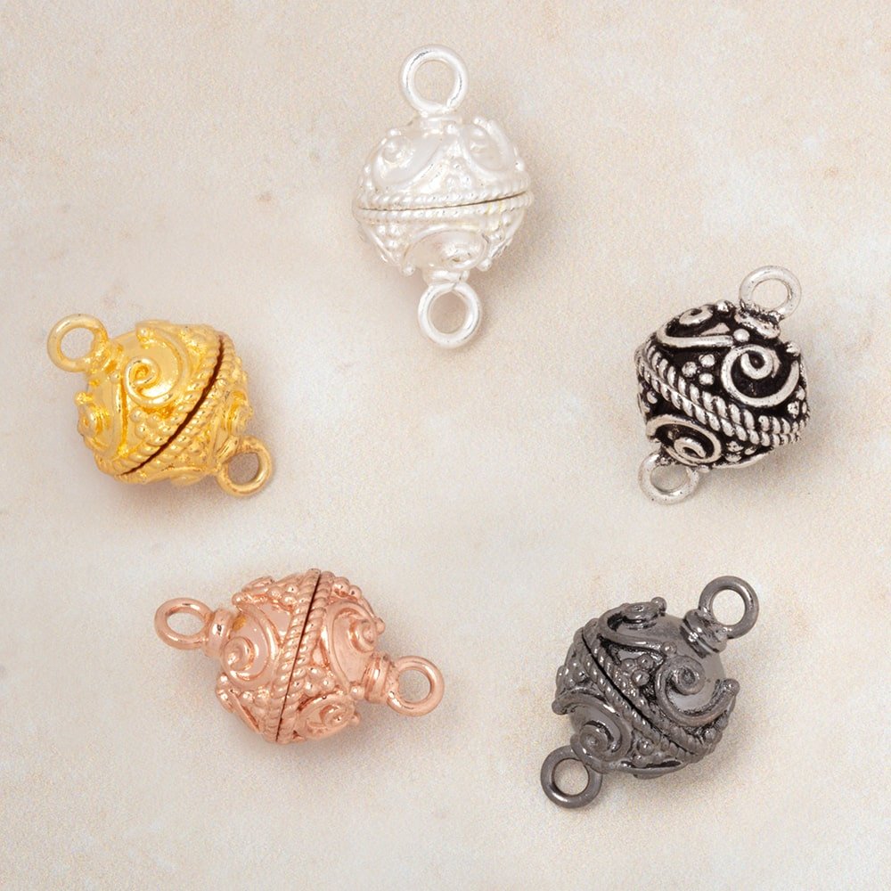 12mm Swirl Design Magnetic Clasp 1 piece