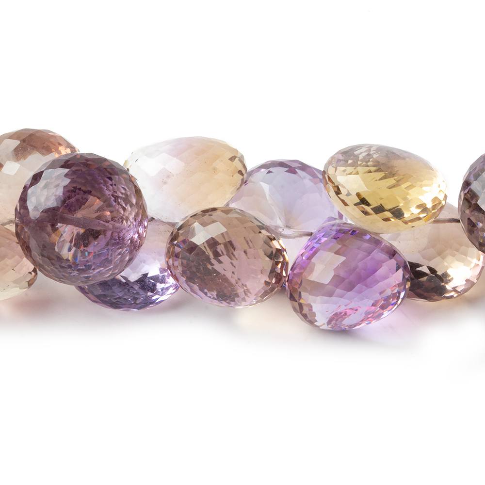 12x10-14x11mm Ametrine faceted candy kiss beads 9 inch 39 pieces AAA