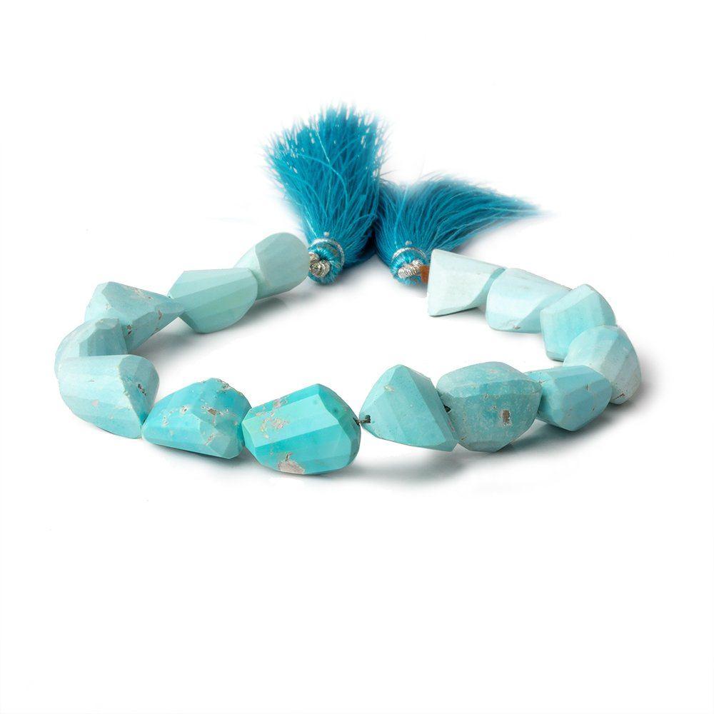 12x10-14x12mm Treated Turquoise faceted nuggets 8 inch 12 beads