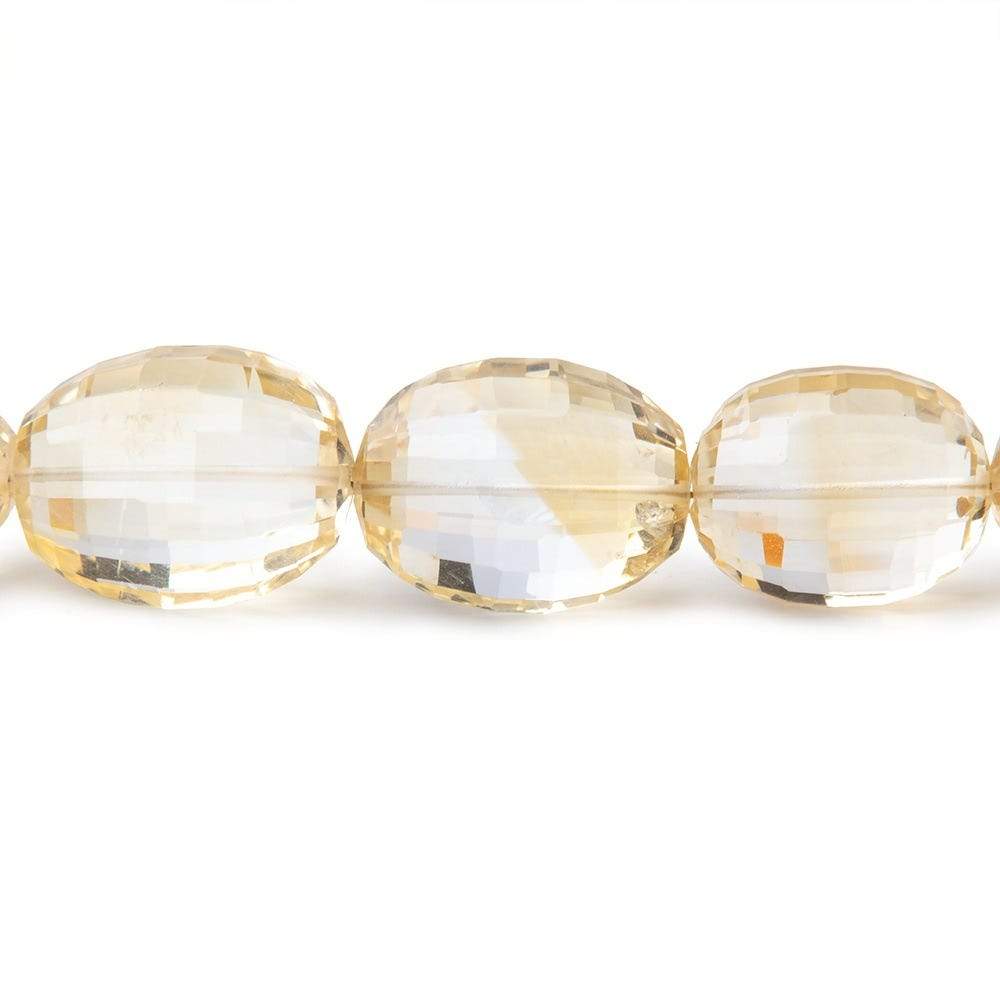 18x12-20x15mm Citrine Checkerboard Faceted Oval Beads 17 inch 25 pieces