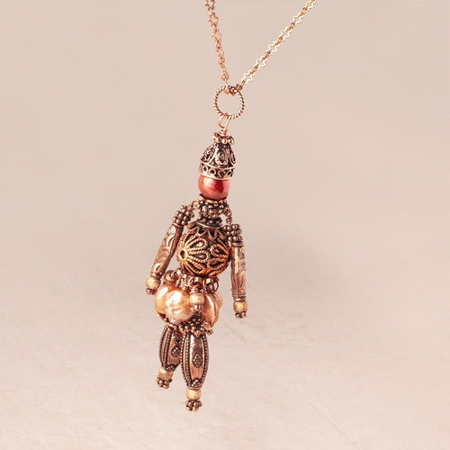 16mm Antiqued Copper Roped Flower Design Bead Set of 2 pieces