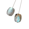 12x10mm Labradorite Faceted Rectangle Focal Set of 2 Beads AA 1mm hole