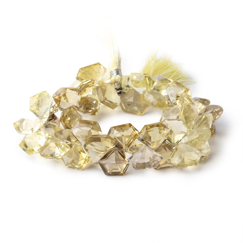 12x11mm Lemon Quartz Faceted Pentagonal Beads 7.5 inch 51 pieces AA Grade