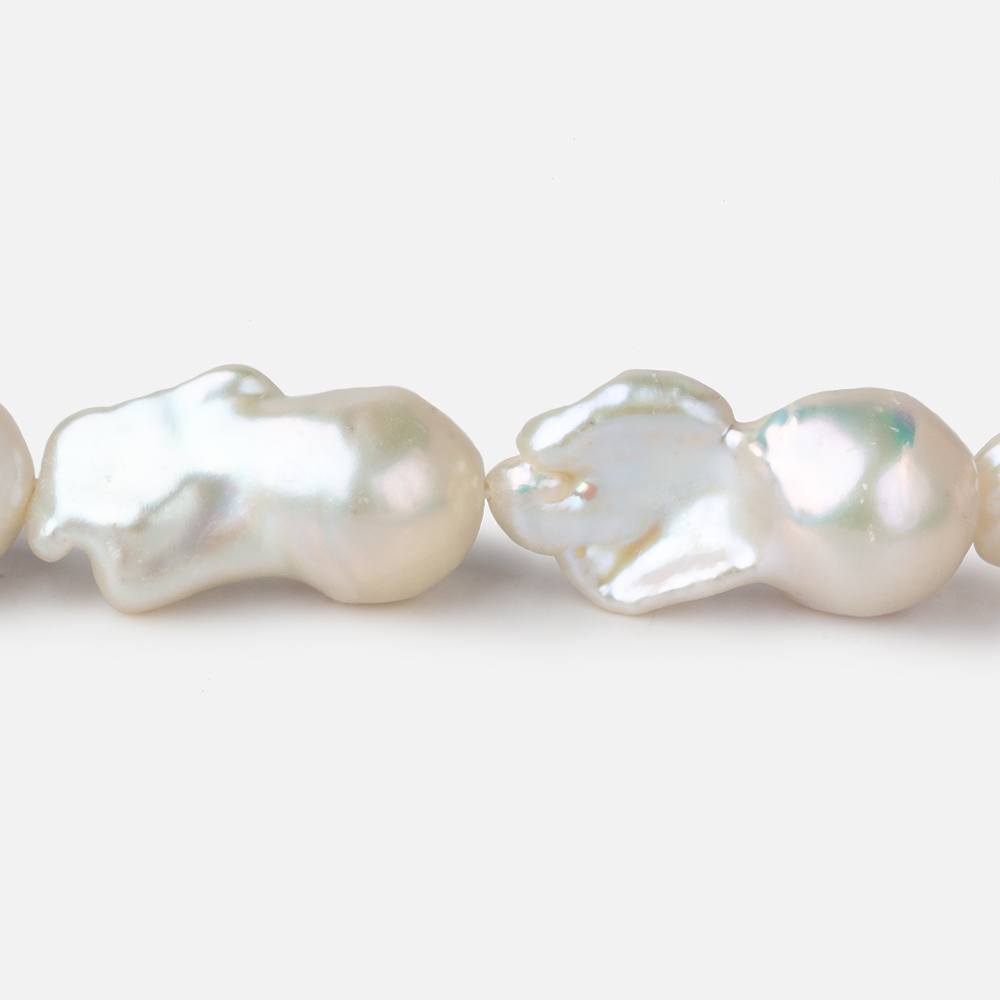 12x17-13x22mm Off White Ultra Baroque Freshwater Pearls 16 inch 17 pieces AA grade