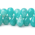 12x8-13x9mm Amazonite Faceted Tear Drop Beads 7.5 inch 45 pieces AA