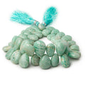 12x8-17x11mm Amazonite Plain Pear beads 8 inch 44 pieces