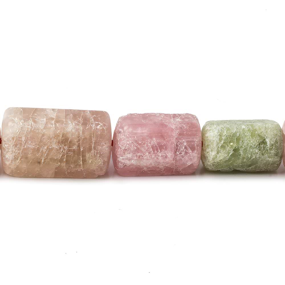 12x8-20x12mm Matte Multi Tourmaline natural crystal beads 16 inch 25 pieces A