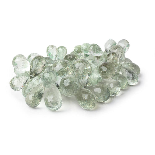 12x8-30x15mm Prasiolite Faceted Tear Drop Beads 8 inch 55 pieces AAA