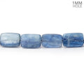 12x8mm Ceylon Blue Kyanite Plain Rectangle 16 inch 33 Beads 1mm Hole