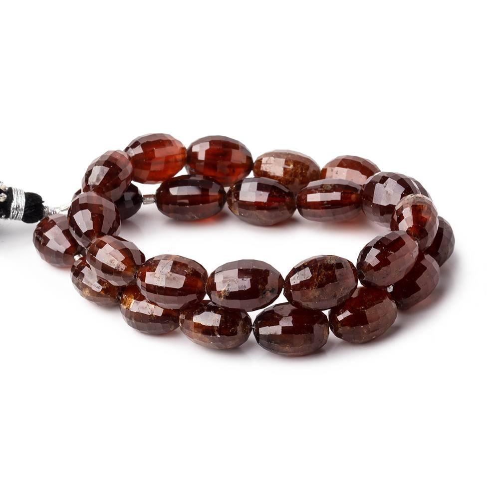 12x9-13x10mm Hessonite Garnet Checkerboard Ovals 13.5 inch 26 beads 1mm hole