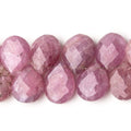 12x9-15x11mm Ruby Faceted Pear Beads 2.5 inch 12 pieces AA Grade